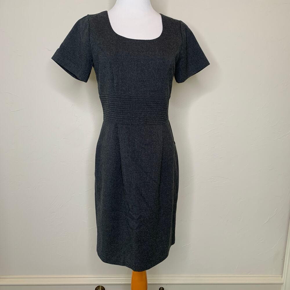 Grey Short Sleeve Sheath Dress Merona Sz 4